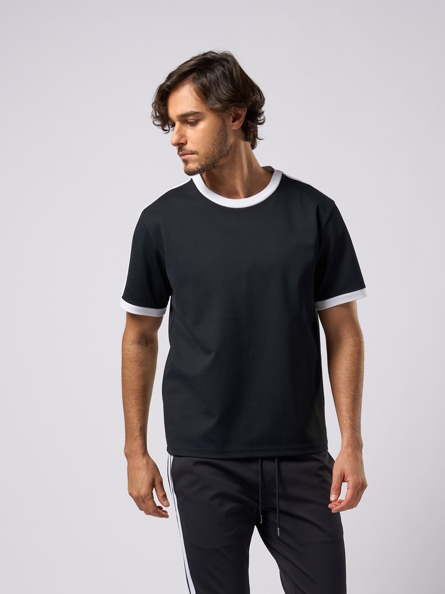 【予約品9月19日 10時締め】 line ringer Tee / Tシャツ / ブラック