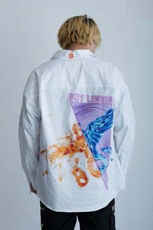 ストレッチブロードシャツ / WHITE 【BOY LONDON】