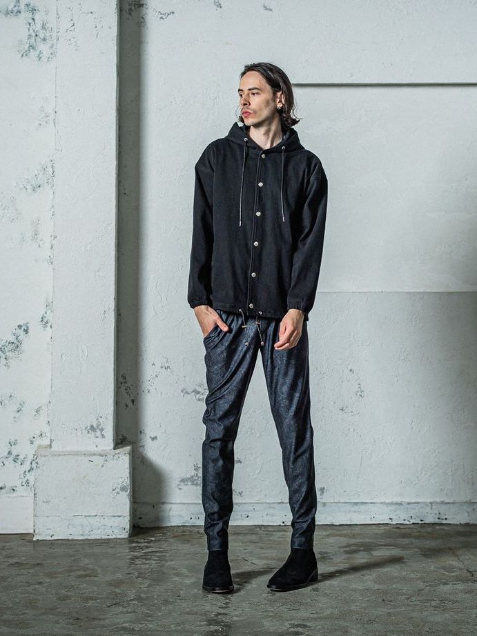 《予約11月17日19時締め》 CHRIS EASY  TUCK PANTS / イージータックパンツ / ペイズリーブラック