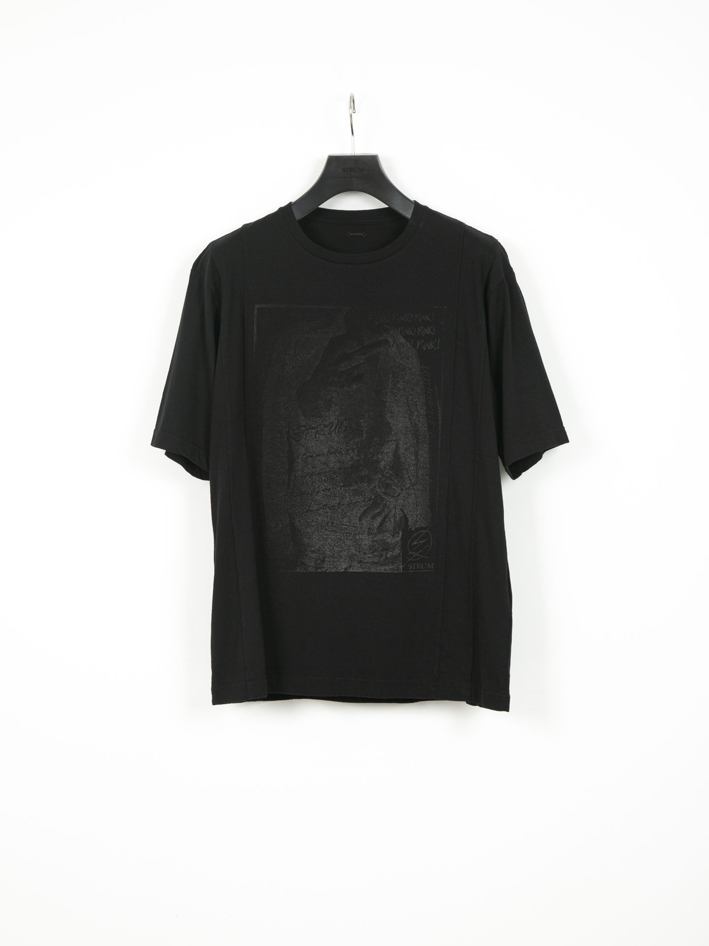 コラボ30/- ナチュラルソフト天竺『 FxxK THE WORLD』ワイド Tシャツ（オーバーサイズ） - BLACK