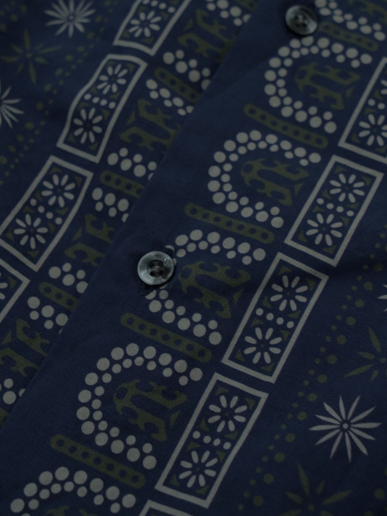 【予約品 2月1日(日) 締切】VINTAGEBANDANA SHIRTS / ヴインテージバンダナ柄 長袖シャツ / ネイビー