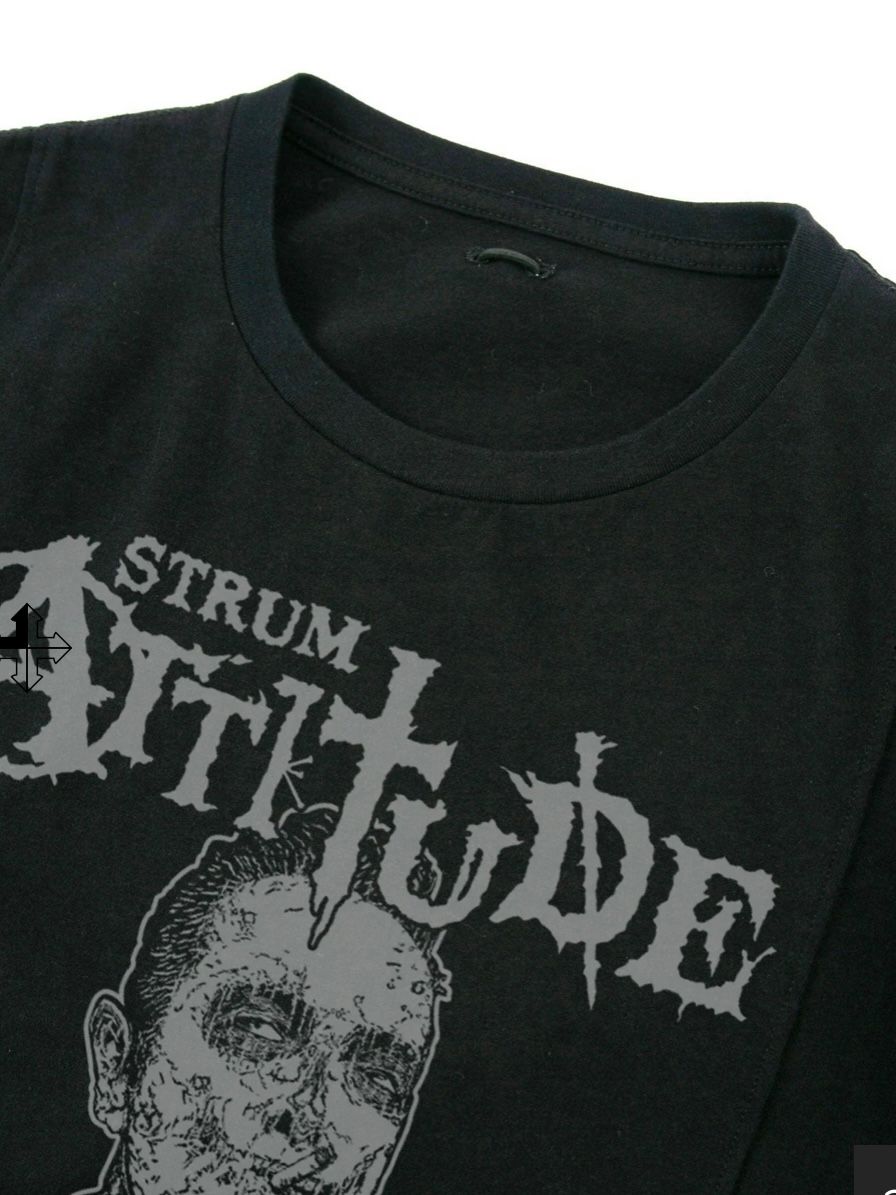 30/- ナチュラルソフト天竺 クルーネック ワイド T シャツ / Crew Neck T-shirt / ブラック 【STRUM】