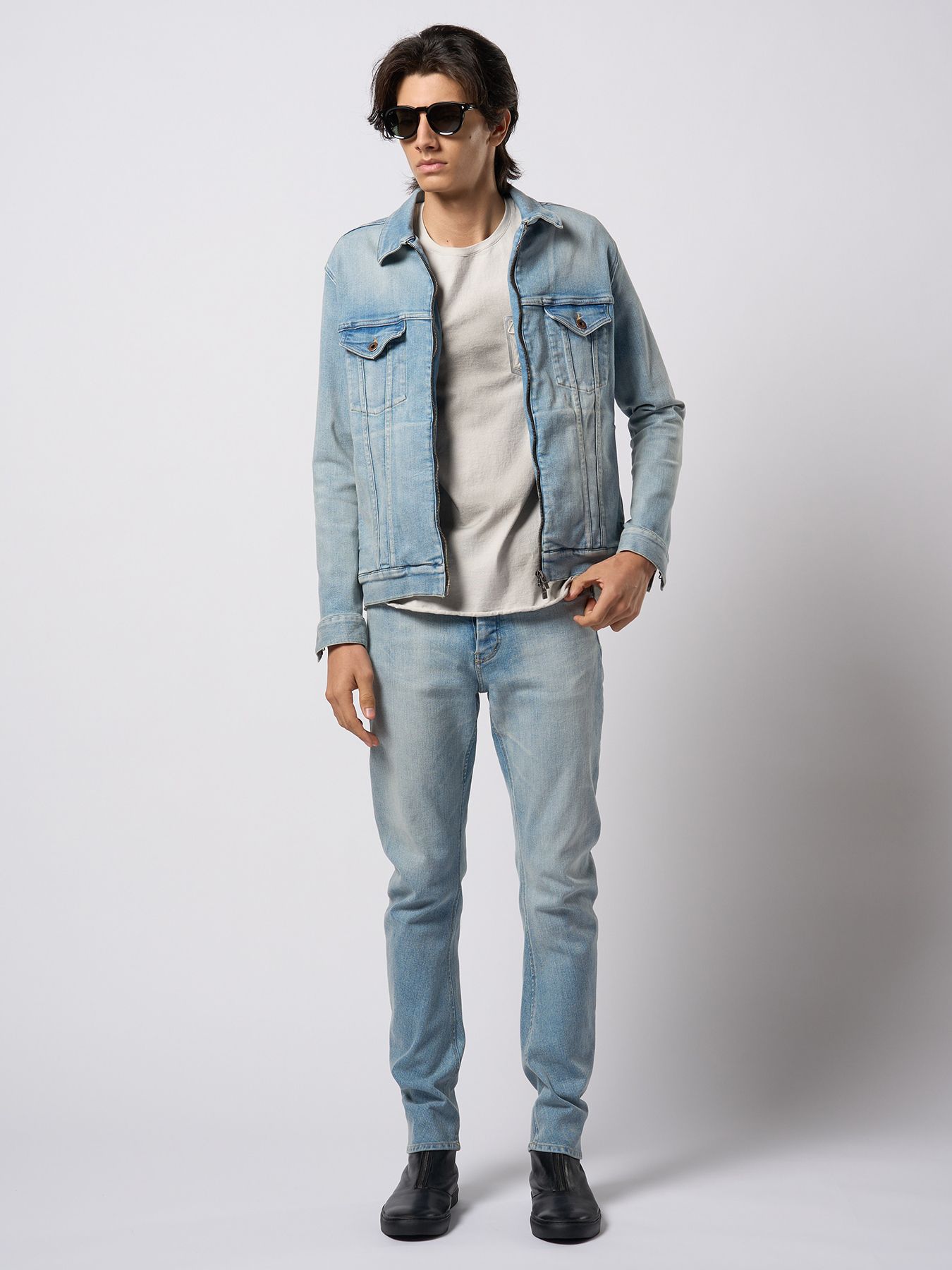 【予約品 9月23日(火) 締切】denim zip blouson / デニムジップブルゾン / アイスブルー