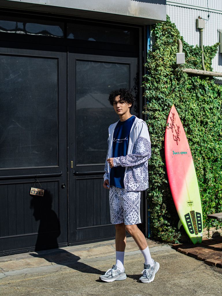 《予約品3月3日18：00締め》 Paisley RUSH OVER ZIPUP HOODIE / ラッシュガードパーカー / バンダナホワイト