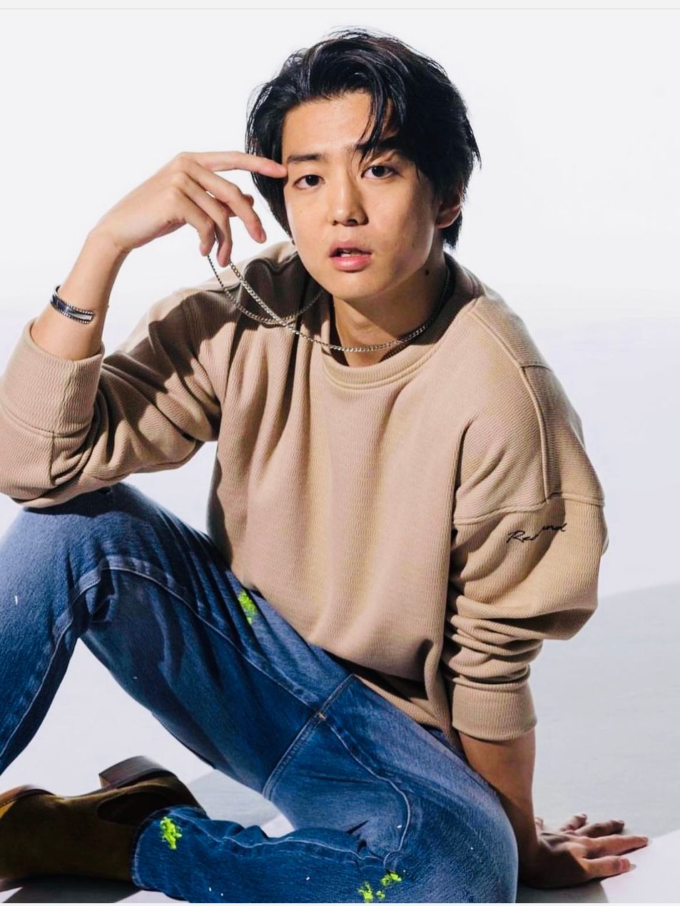 thermal loose trainer / 裏地特殊起毛ベロアフリーストレーナー / ベージュ 【RESOUND CLOTHING】