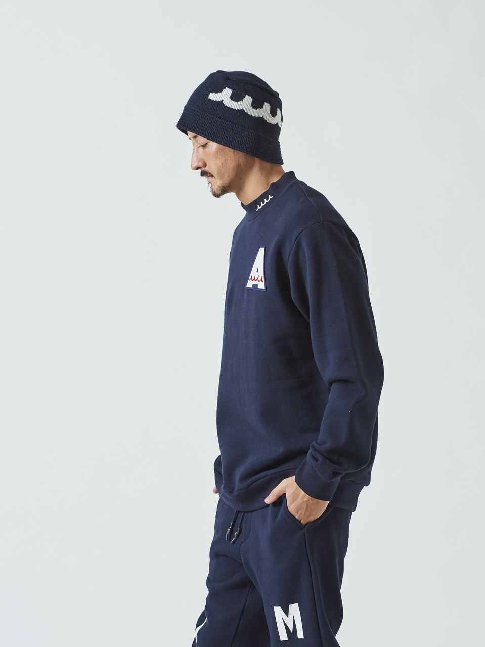 muta Mockneck Sweatshirt / スウェット / ネイビー 【Acanthus×muta】