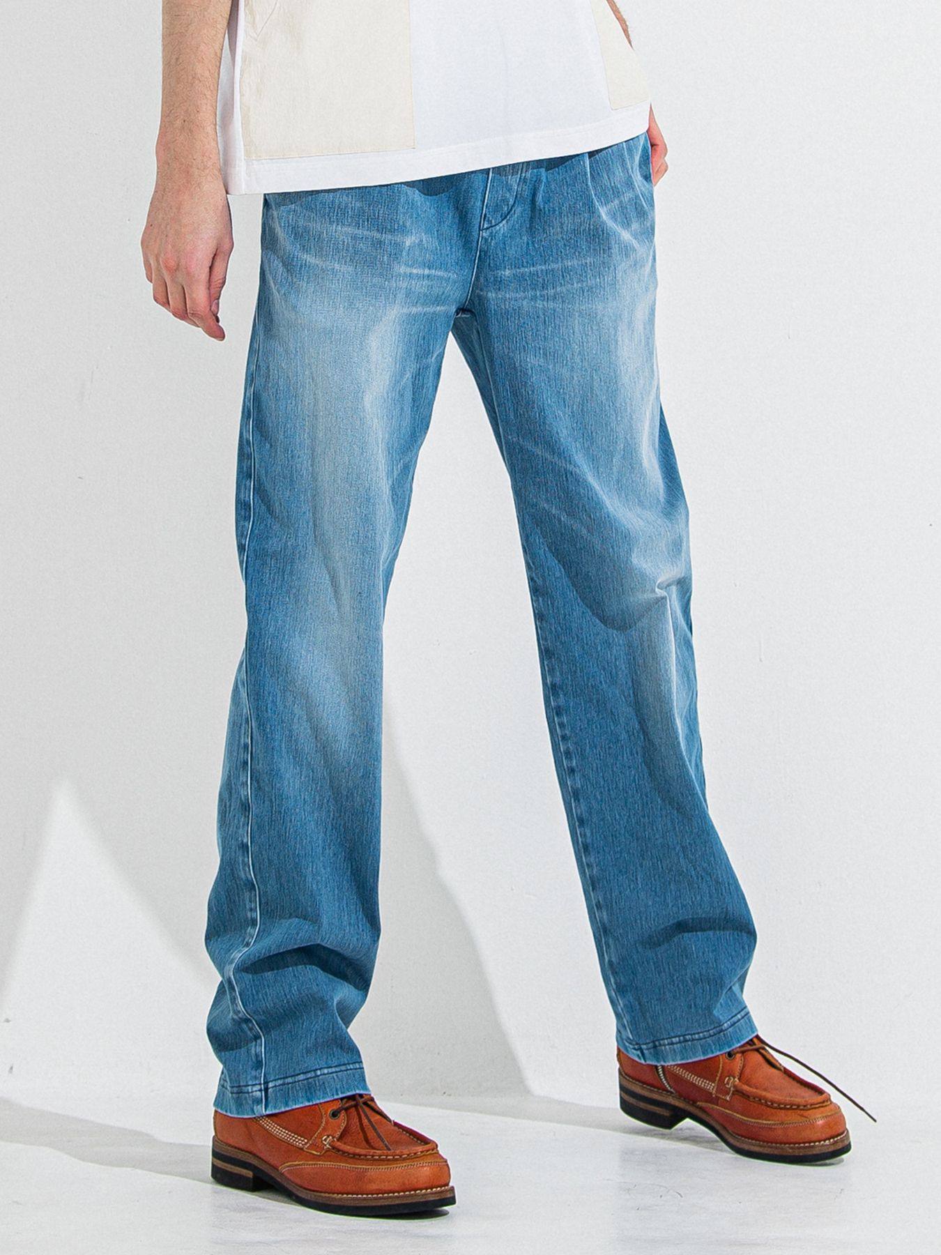 DENIM JERSEY WIDE PT / デニムジャージワイドパンツ / ライトインディゴ
