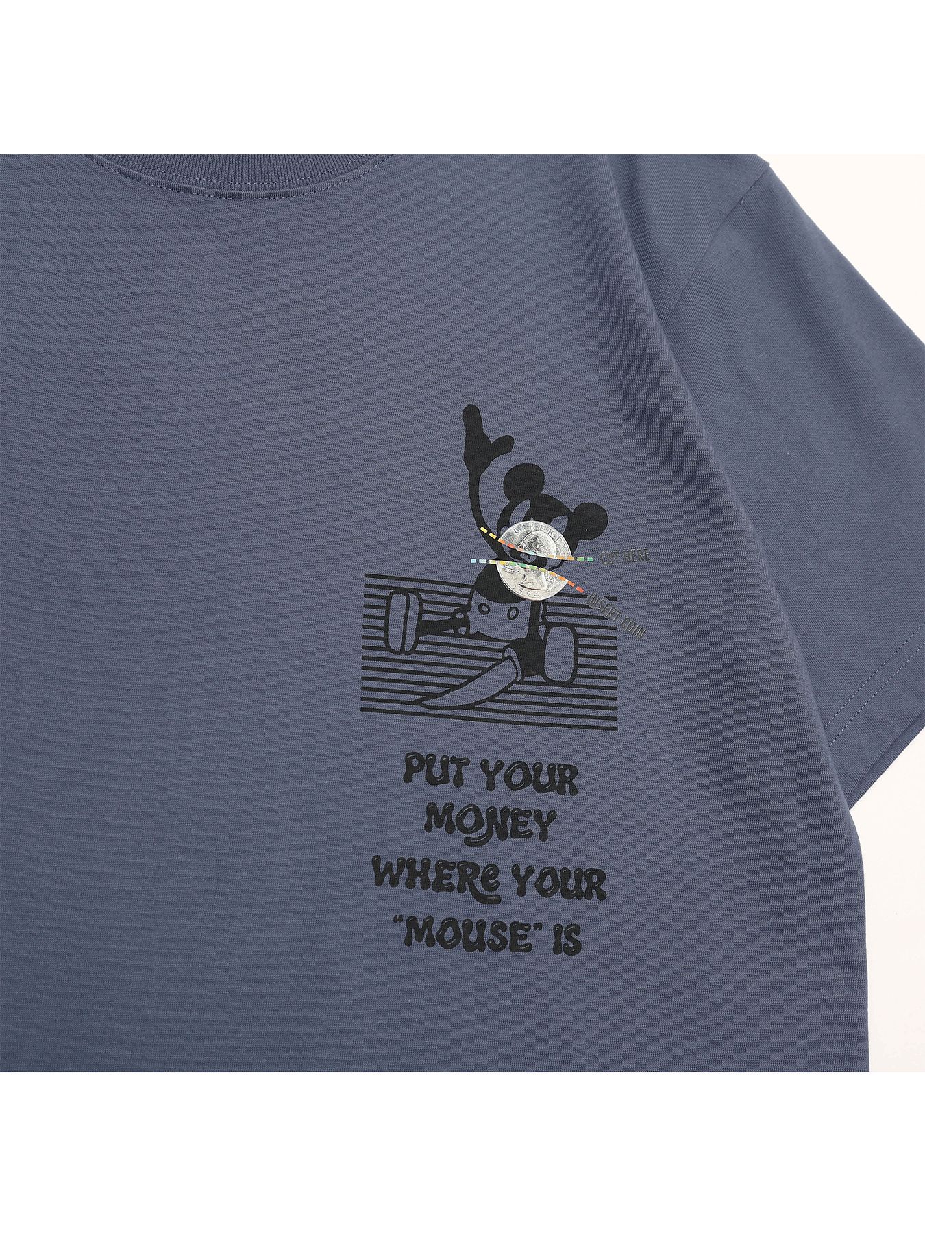 NOT-MOUTH TEE / プリントTシャツ / フェードインディゴ【QUOLT】