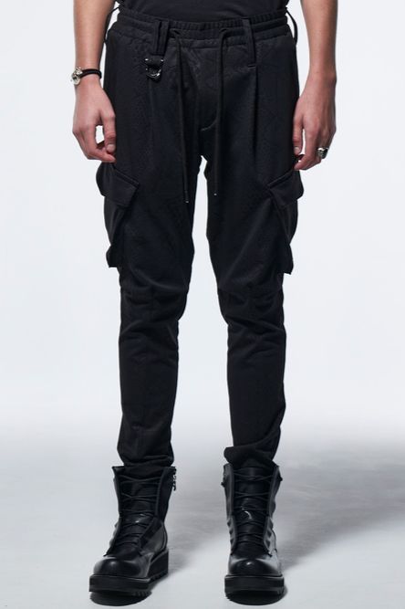 《予約品》 EasyCargoPants / パイソンエンボス加工ブラック 【kiryuyrik】 2023年4月以降入荷予定