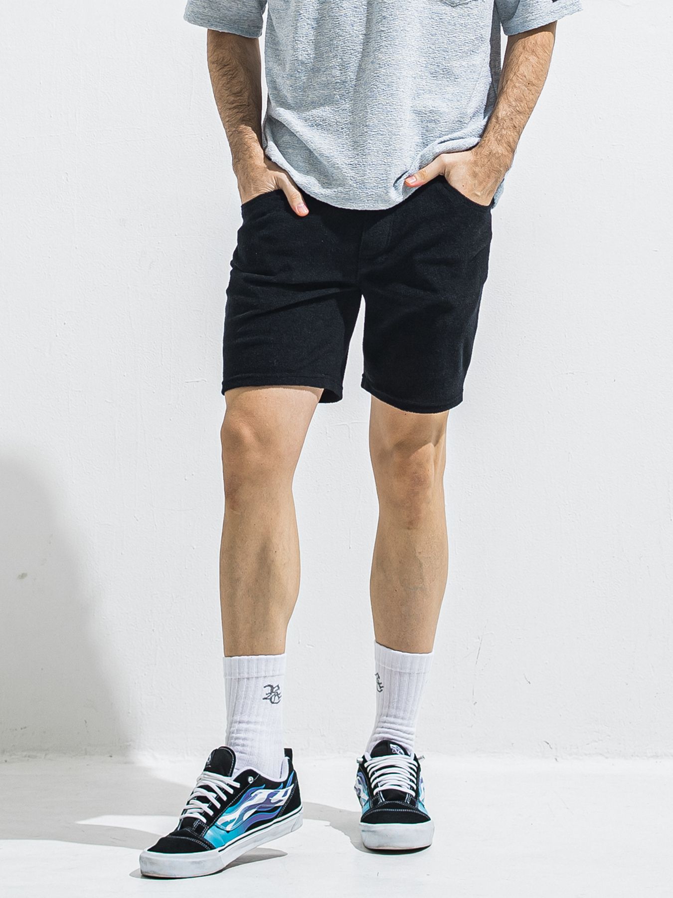 【予約品 2月15日(日) 18:00 締切】VINTAGE PILE SHORTS / パイルショートパンツ / ブラック