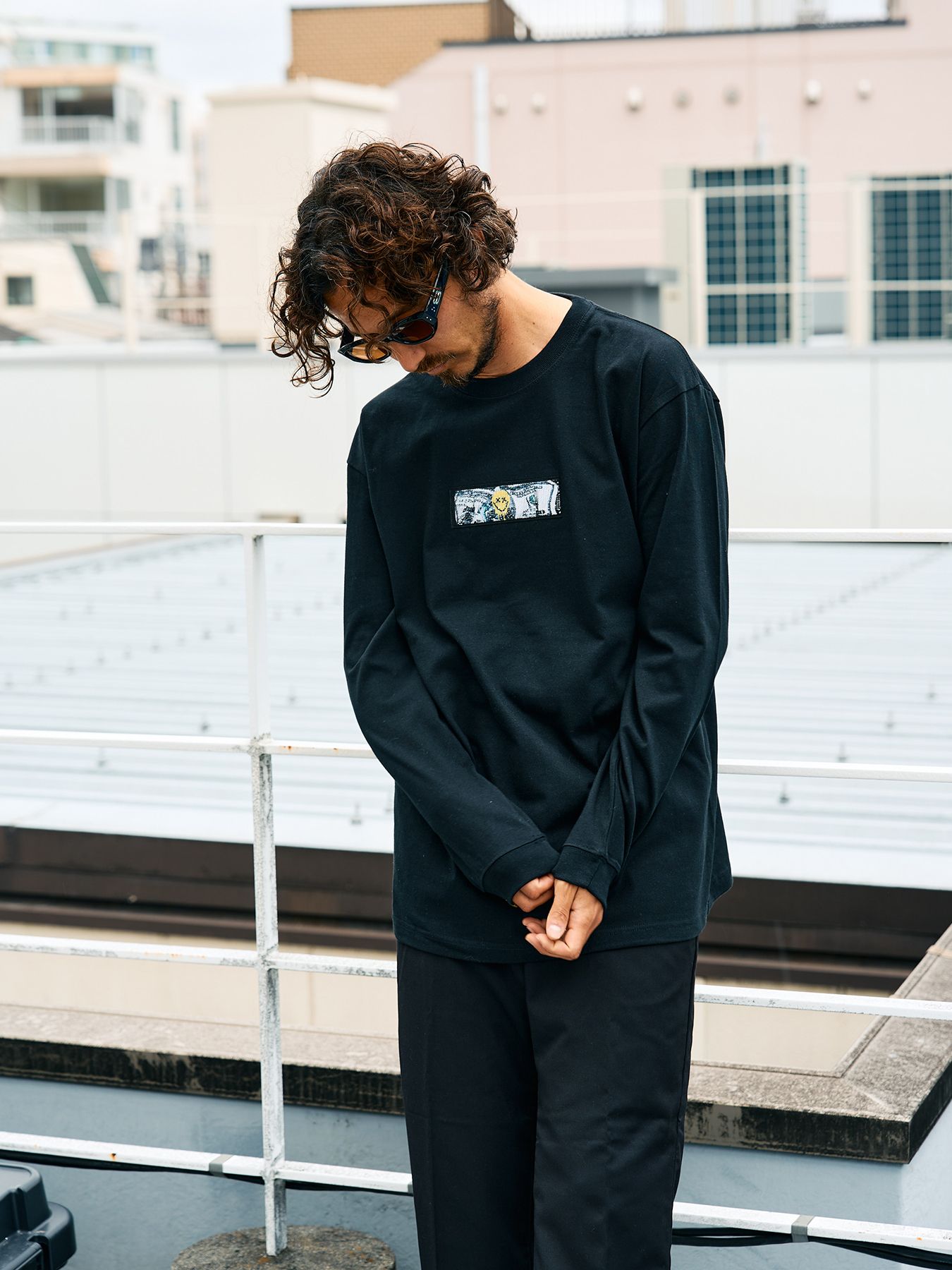5.6ozコットン天竺 YOU GOT THIS シークインLS Tシャツ / ブラック