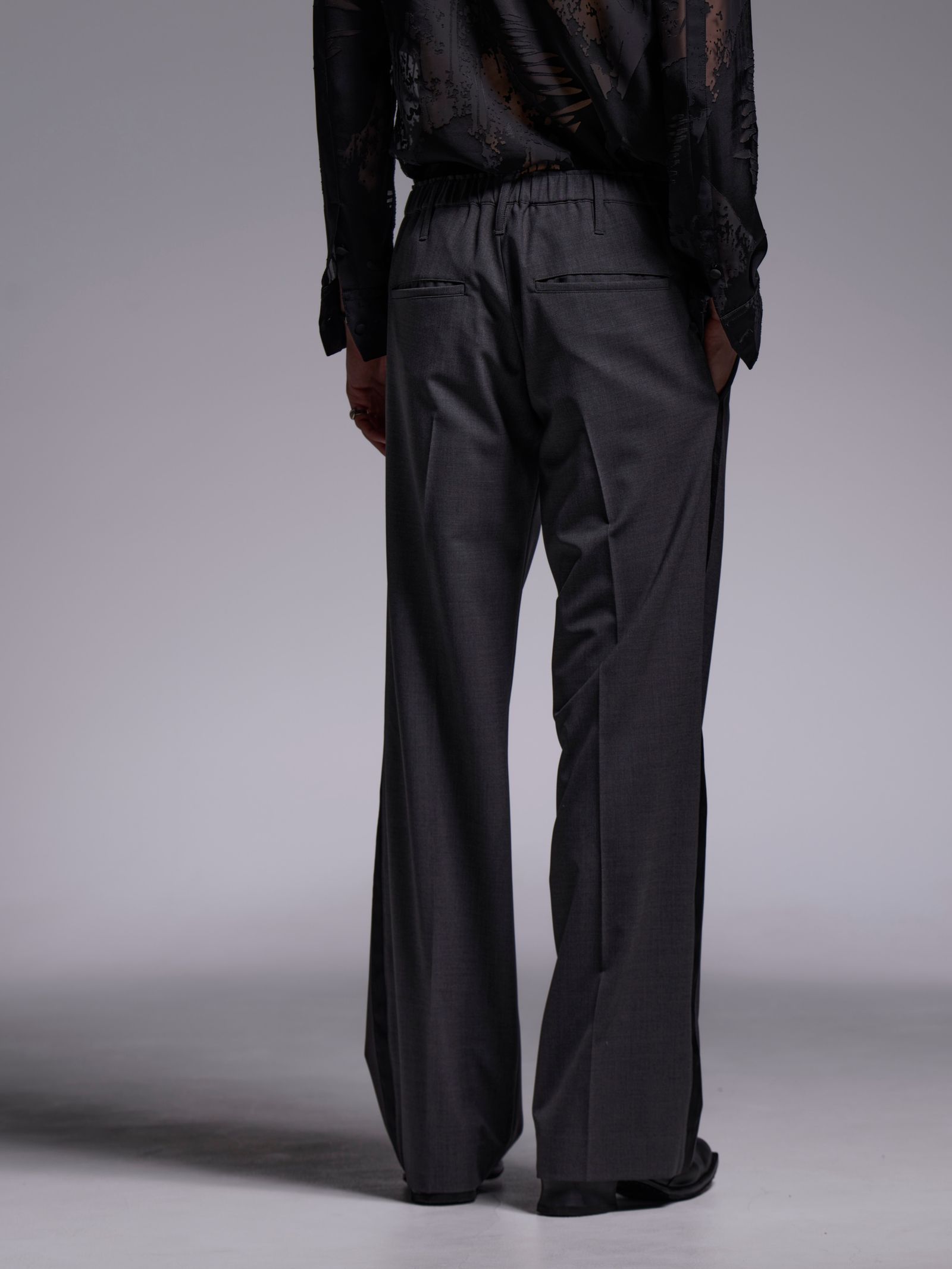 【予約品 1月4日(日) 締切】Side Line Wide Slacks / サイドライン ワイドスラックス / グレー