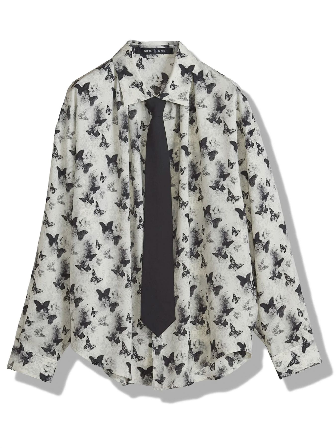 ネクタイ付ネックギャザー BIG シャツ / ホワイト【NOID.】