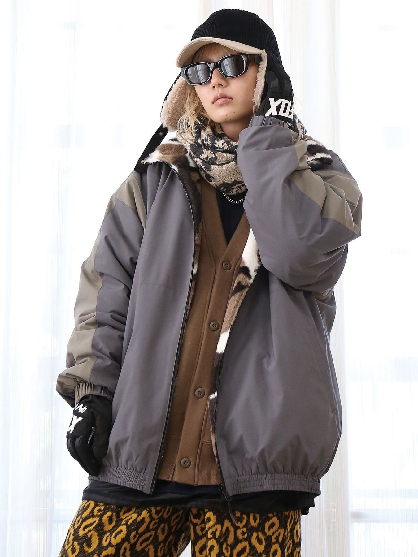 リバーシブル REVERSIBLE-HYPE JKT / GRAY-BEIGE【QUOLT】