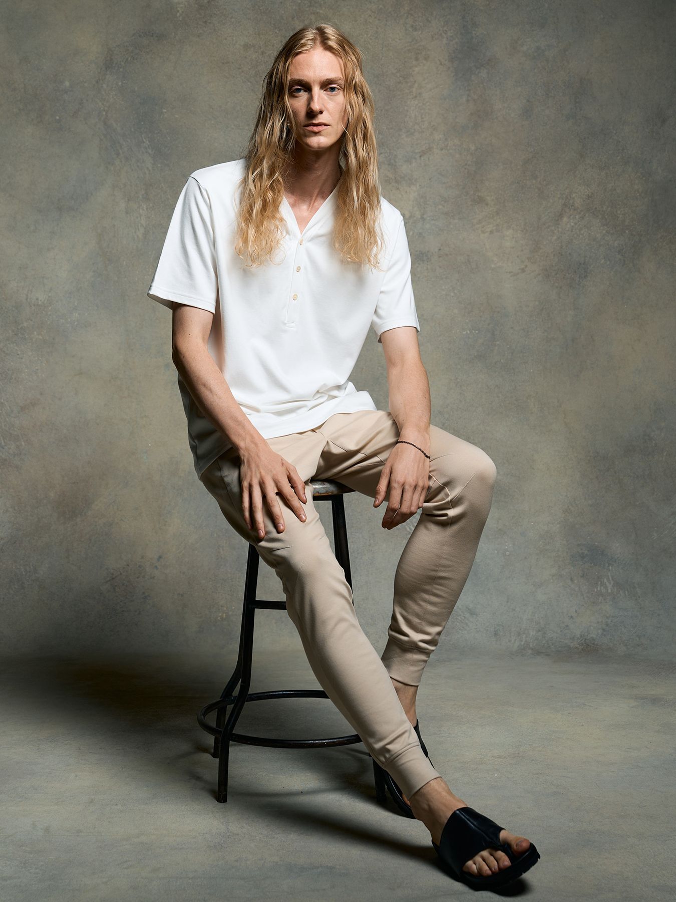 【予約品 9月23日(火) 締切】basic rib sweat pants / ベーシック リブスウェットパンツ / ライトベージュ