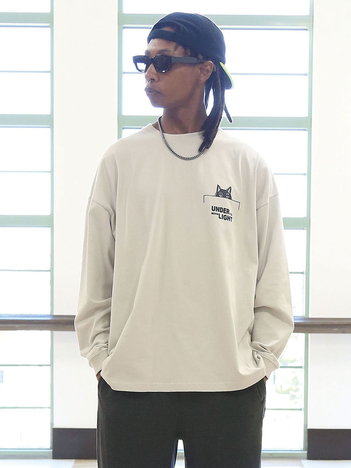 HIDDEN-WOLF TEE / FROST-GRAY【QUOLT】