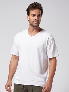 《予約品》 wide cut-off V-neck S/S / VネックTシャツ / ホワイト