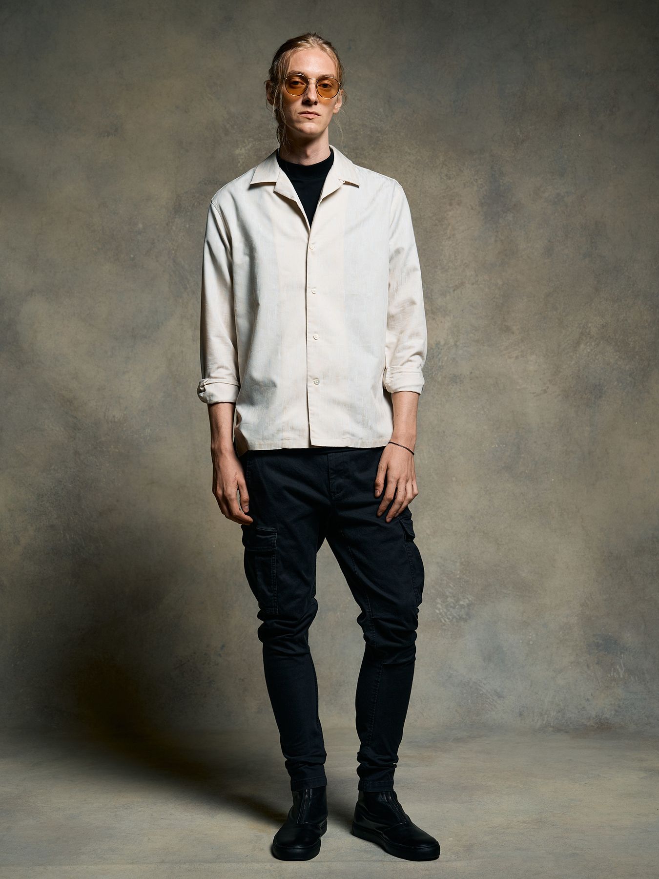 【予約品 9月23日(火) 締切】jacquard open collar shirt / ジャガード オープンカラーシャツ / アイボリー