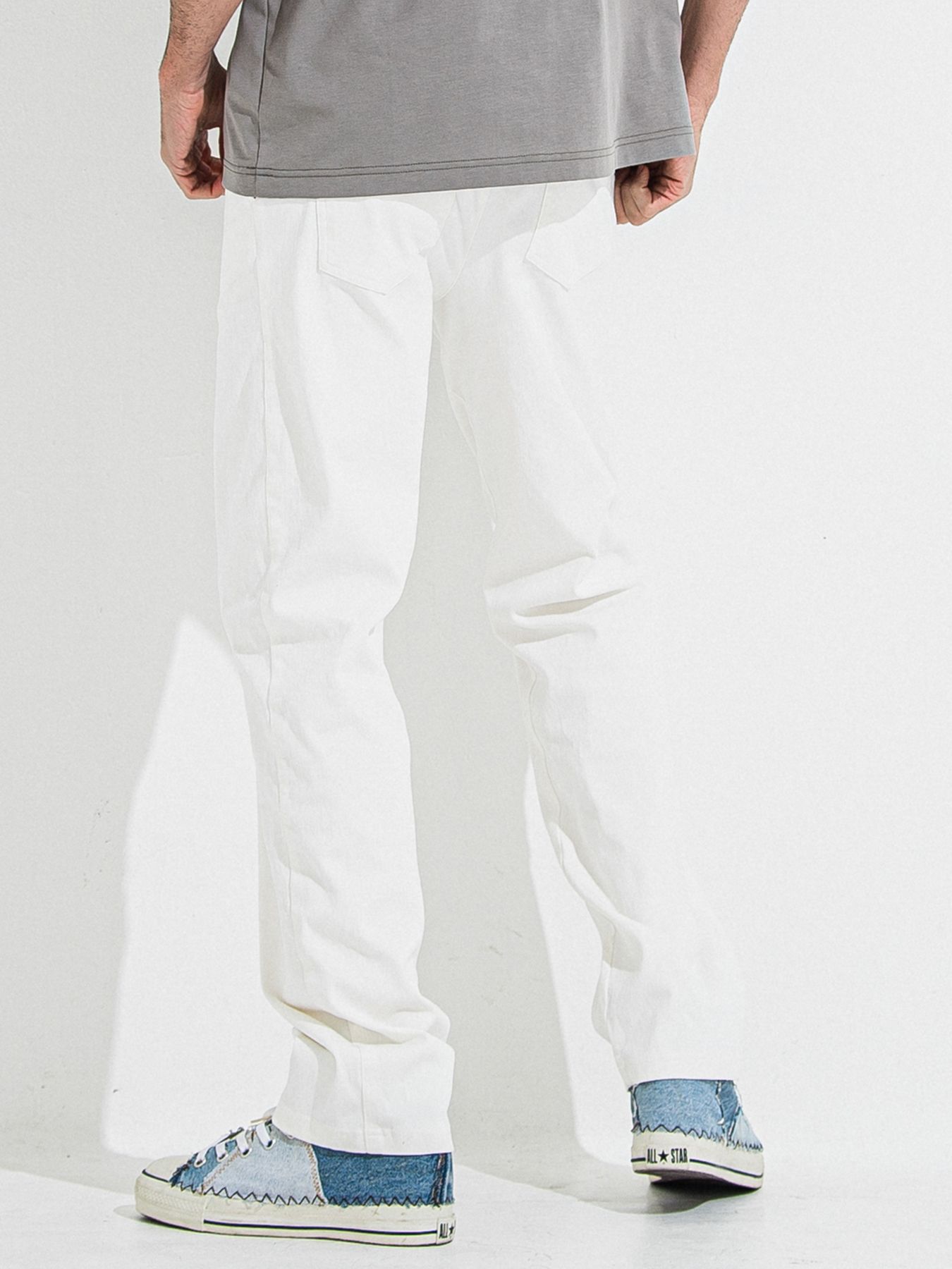 DENIM JERSEY WIDE PT / デニムジャージワイドパンツ / ホワイト