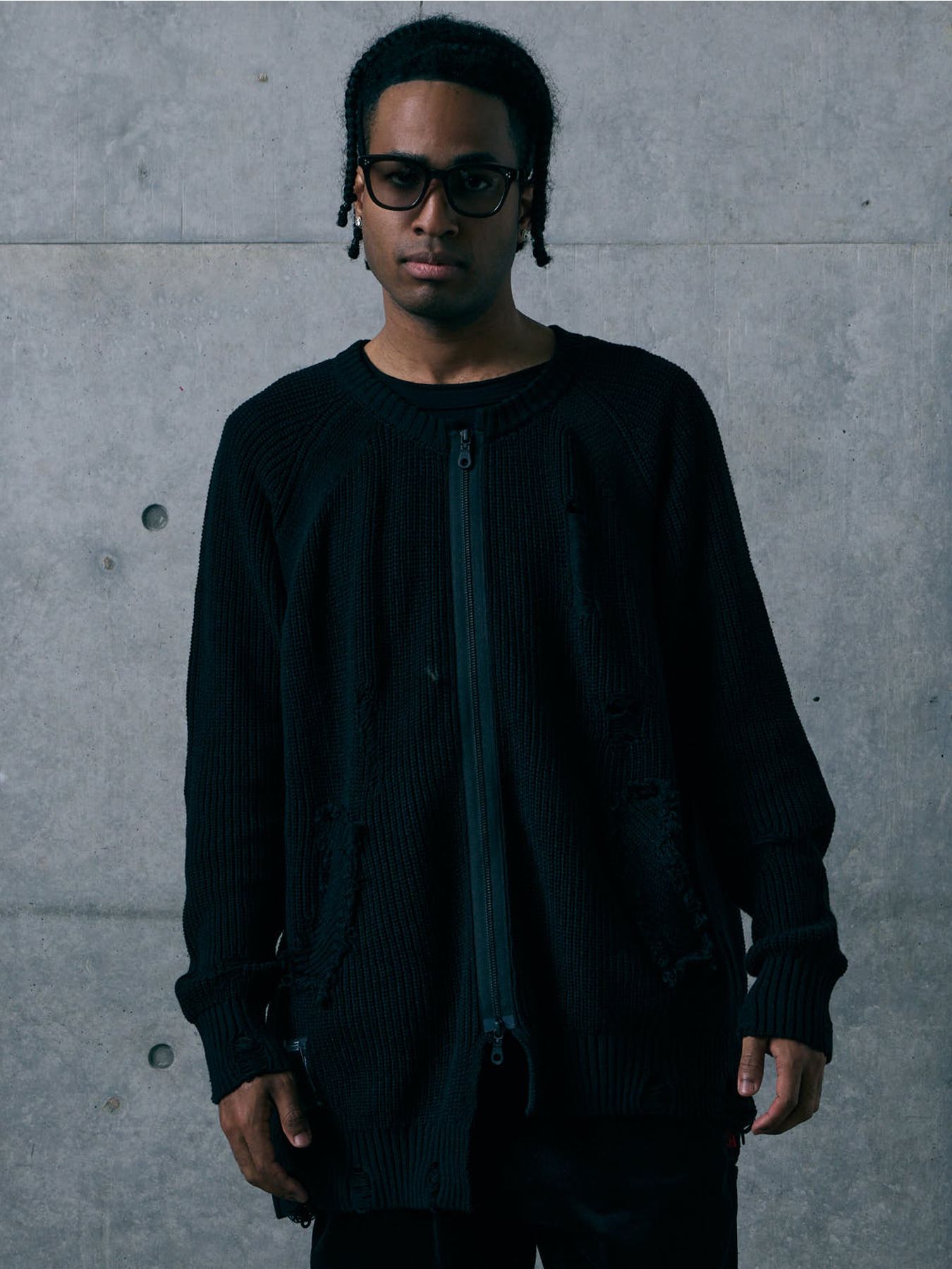 VICIOUS CARDIGAN / ミドル丈カーディガン / BLACK