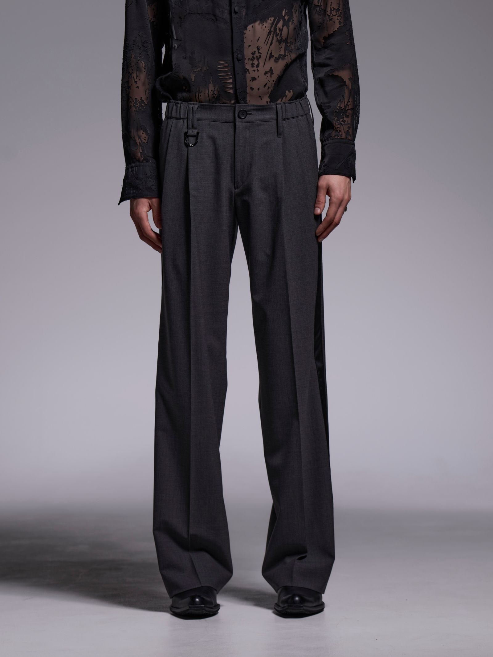 【予約品 1月4日(日) 締切】Side Line Wide Slacks / サイドライン ワイドスラックス / グレー