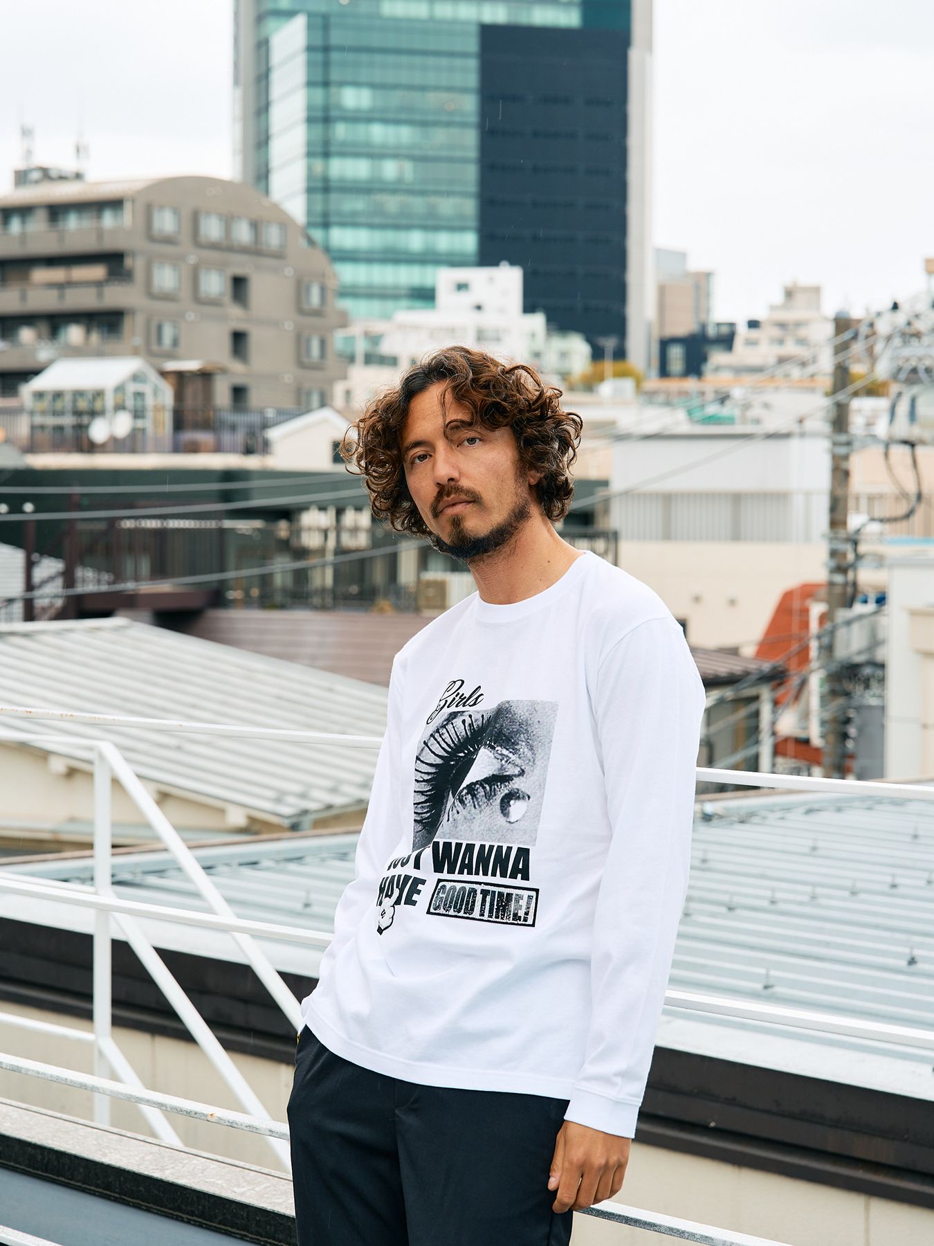 【予約品 5月8日(木) AM10時 締切】 5.6ozコットン天竺JUST WANNA HAVE FUNSシークイン LS Tシャツ / ホワイト