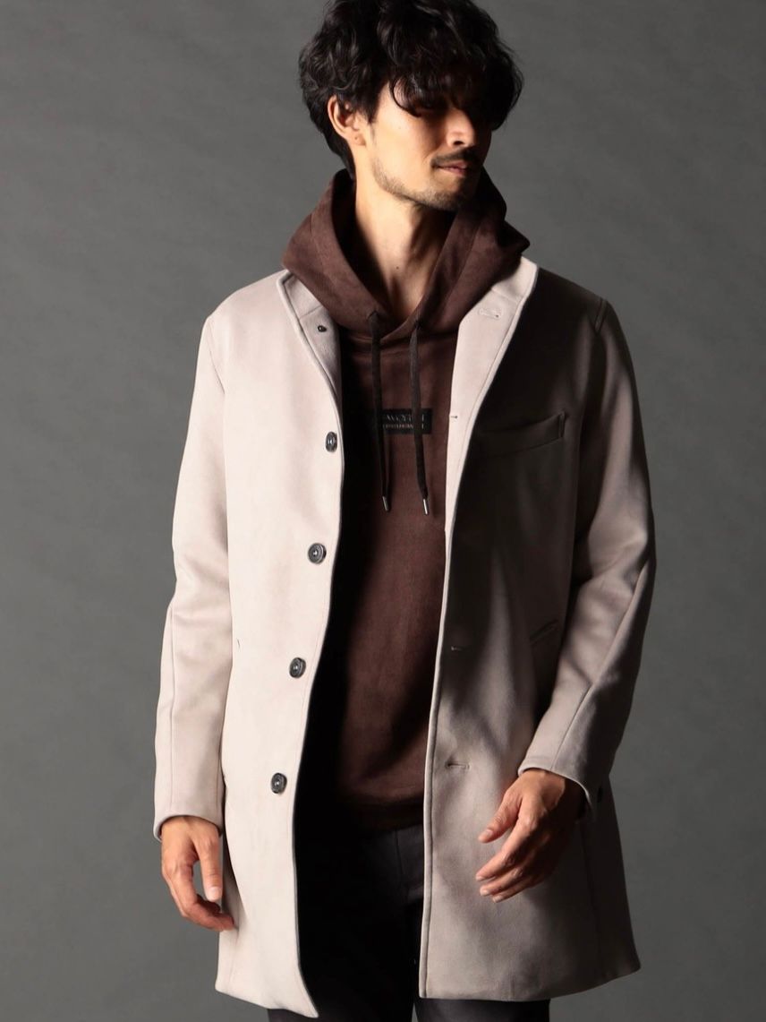 ベストライナー付き スタンドコート撥水性 ベージュ 【NICOLE CLUB FOR MEN】