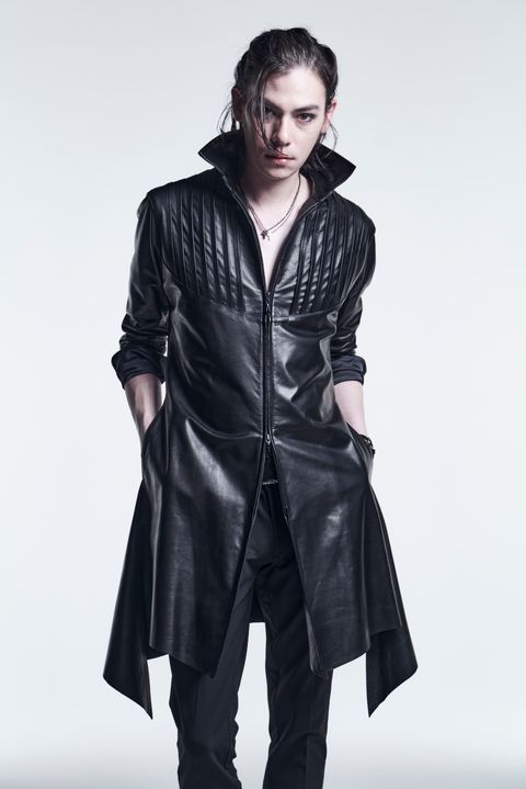 《予約品》 PinTuckLeatherFlareShirts CowLeather / Black 【kiryuyrik】 9月入荷予定