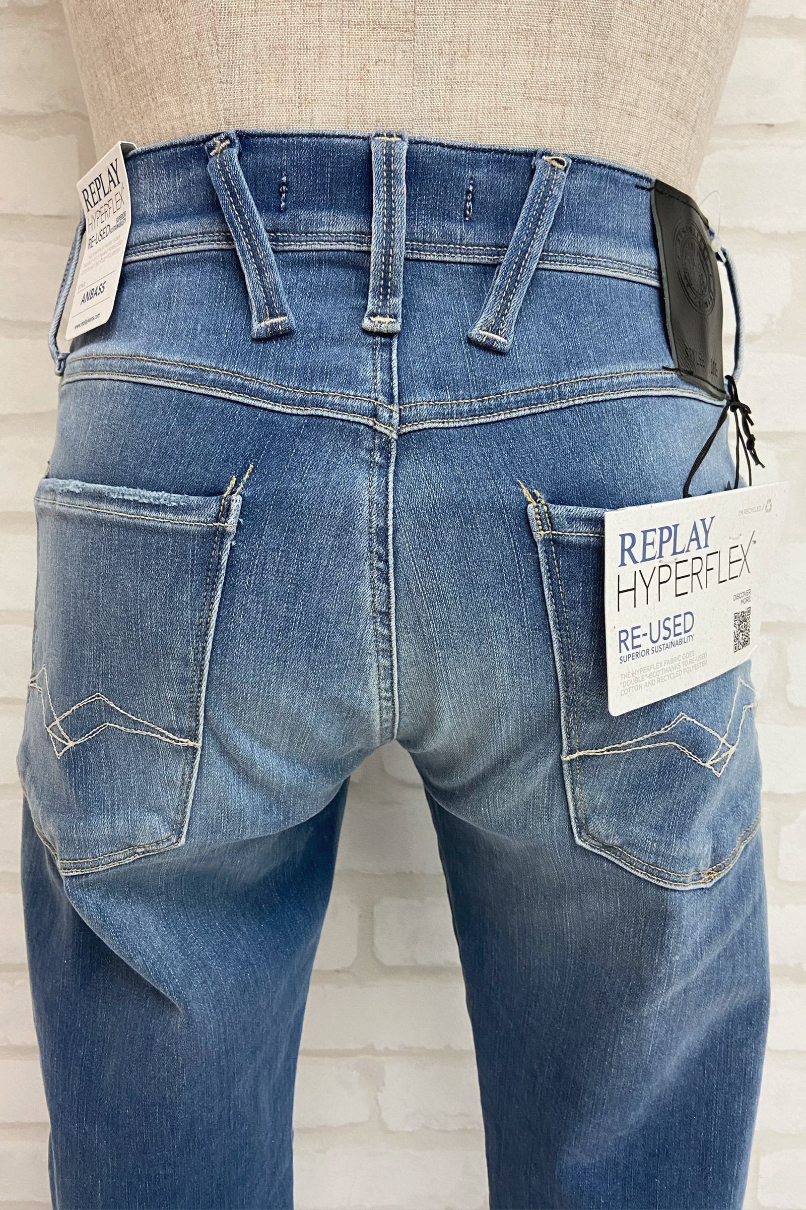 HYPERFLEX RE-USED ANBASS  スーパーストレッチデニム 【REPLAY】