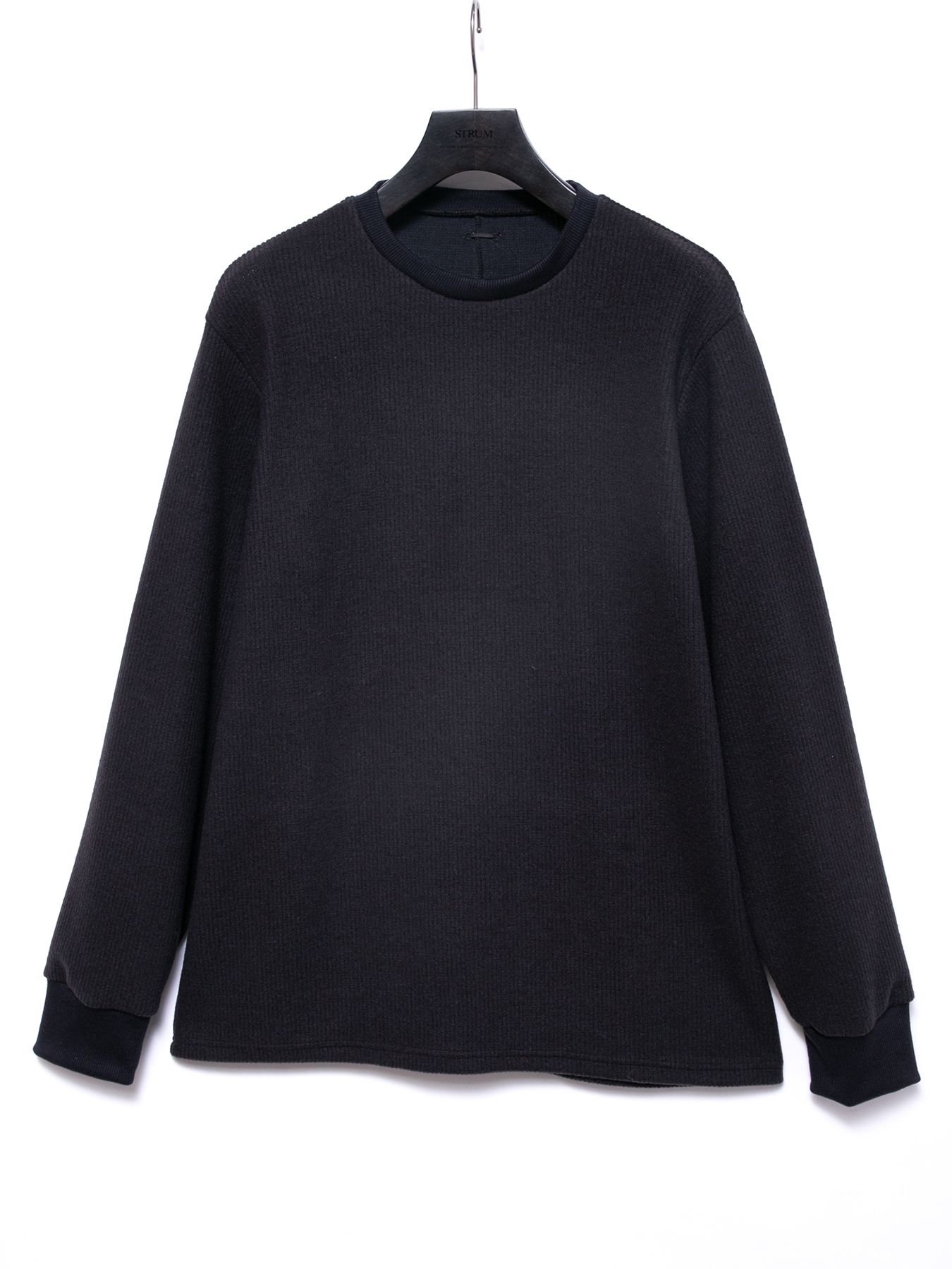 【予約品 4月6日(月) 締切】Acrylic Wool Knit Crew Neck Cut&Sew / アクリルウールニット クルーネック ニットソー / ダークグレー