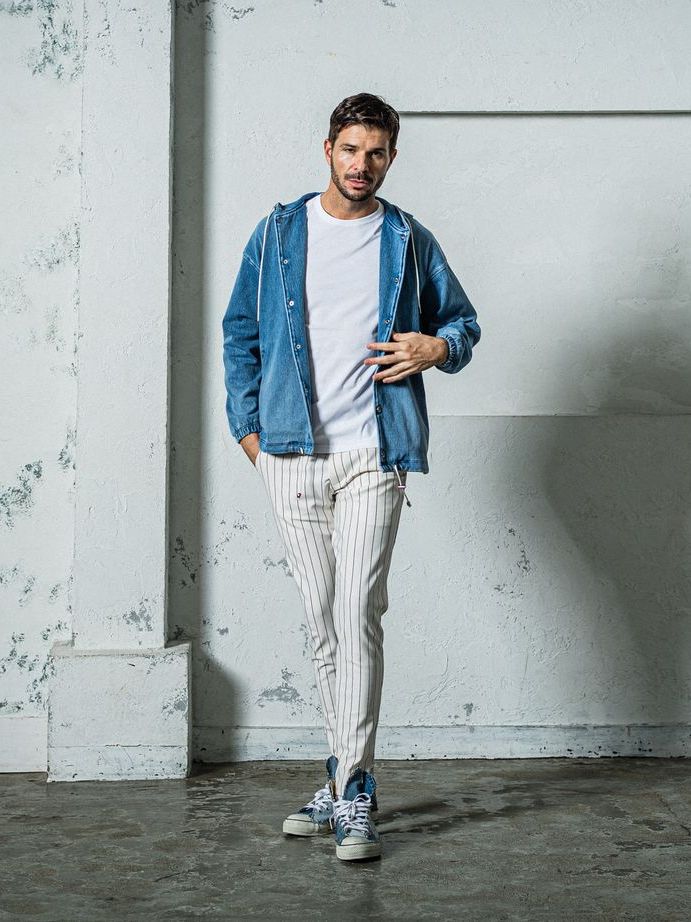 《予約11月17日19時締め》 CHRIS EASY  PANTS / イージーパンツ / ホワイト・ストライプ