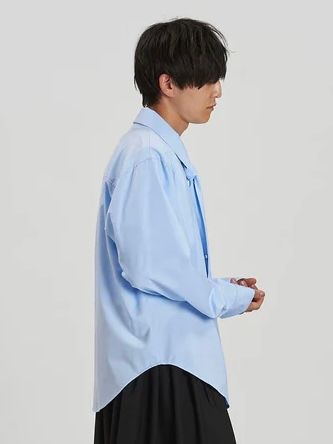 共生地ネクタイ付シャツ サックス  【NOID.】