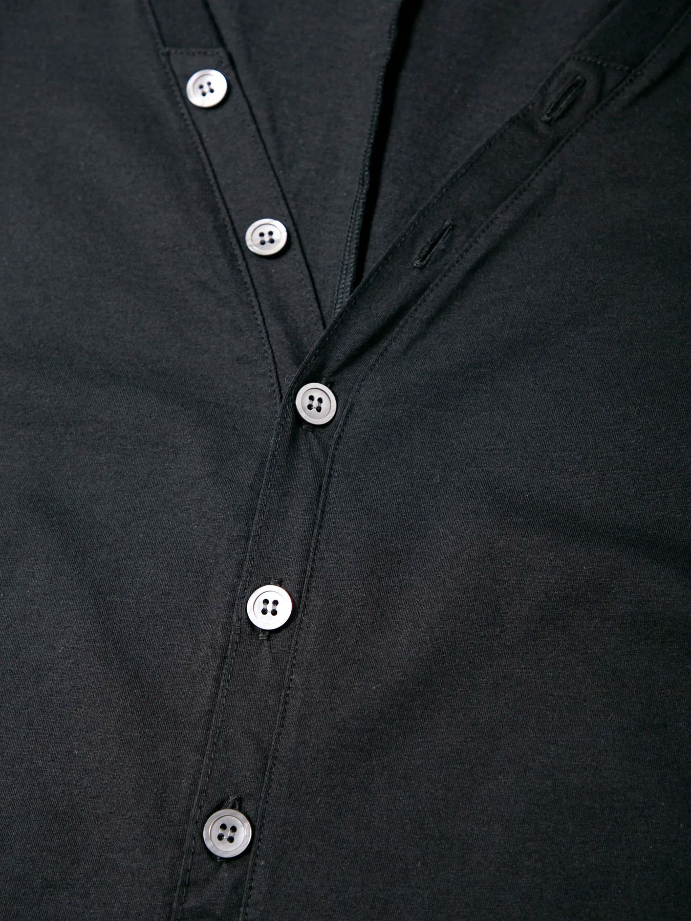 72/T Organic Cotton High Twisted Single Jersey Cardigan / 72/T オーガニックコットン 強撚 天竺 カーディガン / ブラック