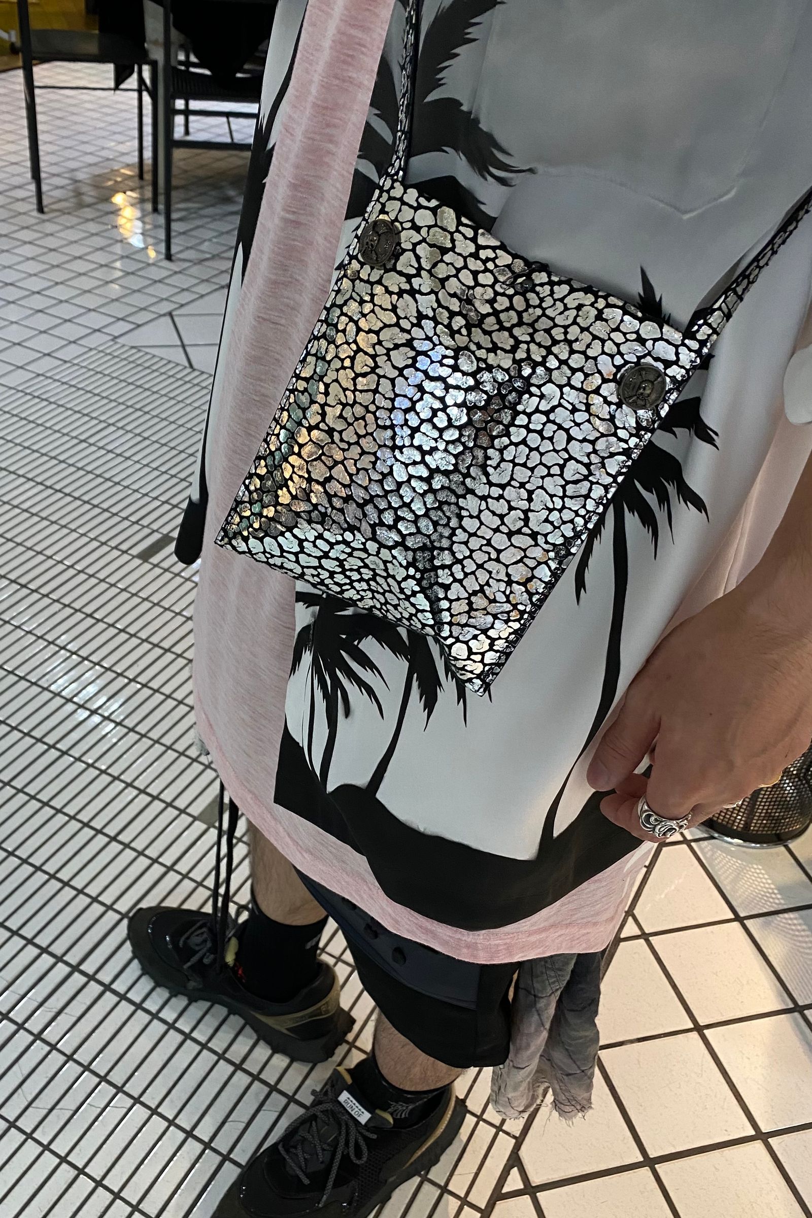 SACOCHE LEOPARD / 60SILVER 78024006【Roen】