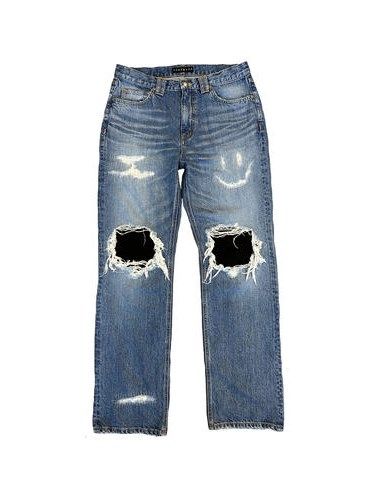 《予約品8月31日 23時55分締め》 CRASH DENIM / デニムパンツ / ブルー 【roarguns 】 2024年2月入荷予定