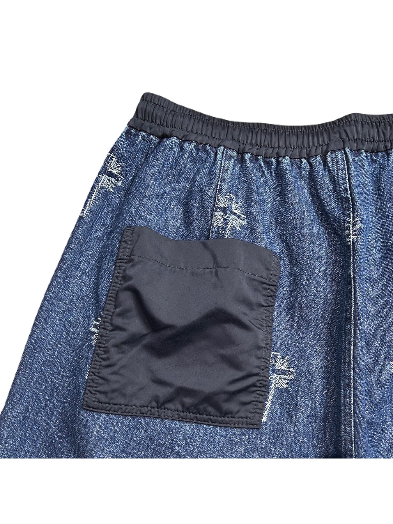 【予約品 8月10日(日) 締切 】CROSS JQ DENIM PT A / クロスジャガード デニムパンツ / クリスタル ブルー