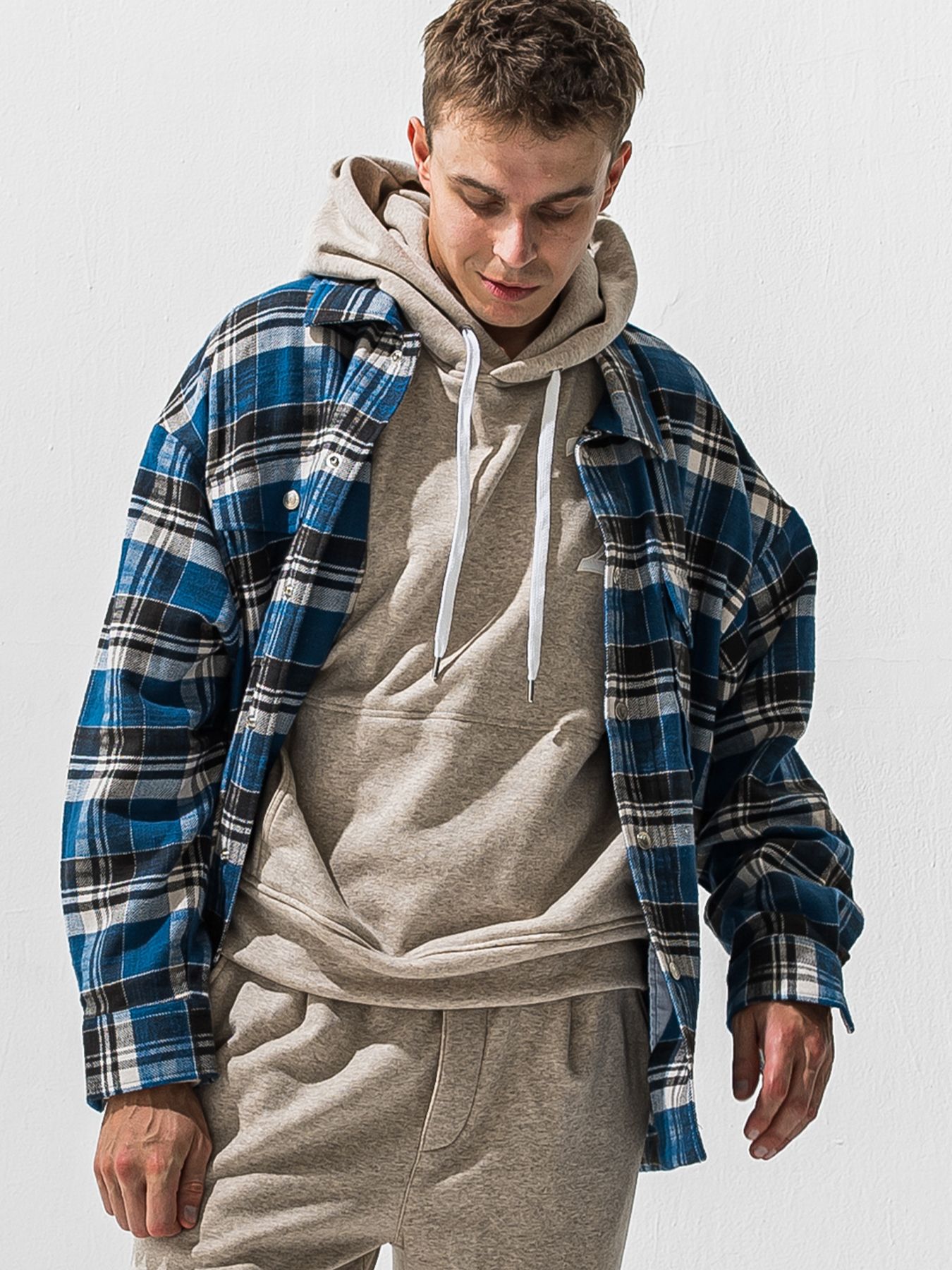 【予約品 9月6日(日) 締切】OLD SLUB CHECK JK / ヴィンテージ ネルジャケット / ブルー