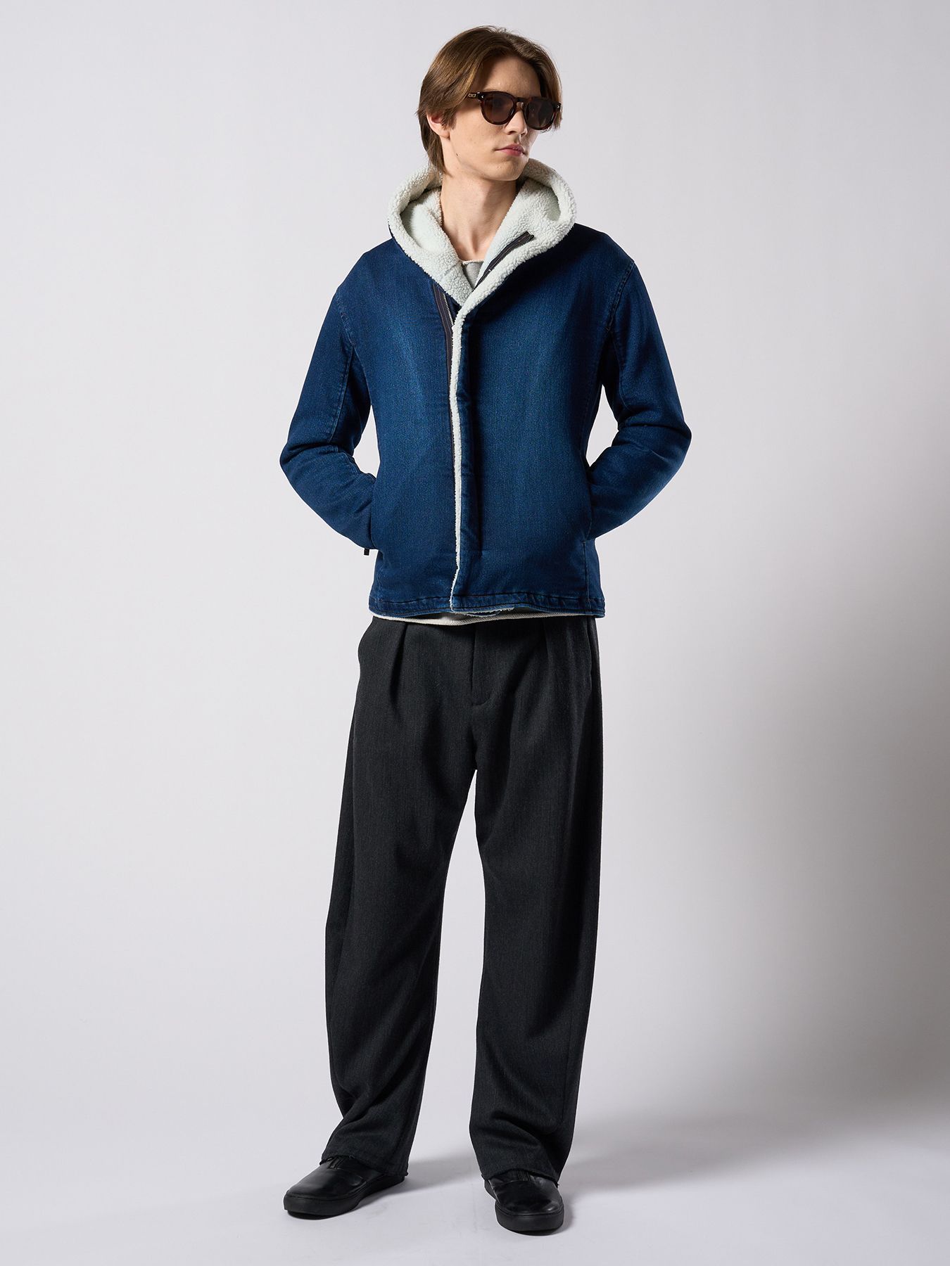 【予約品 4月19日(日) 18時締切】denim jersey hooded riders / デニムジャージー フーデッドライダース / インディゴユーズド