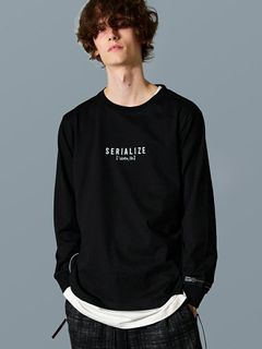 LOGO ZIP TEE×TANK TOP TシャツXタンクセット / ブラック×ホワイト