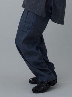 【予約品 11月23日(日) 締切】LINENTROUSERS / リネン2タックスラックス / NAVY