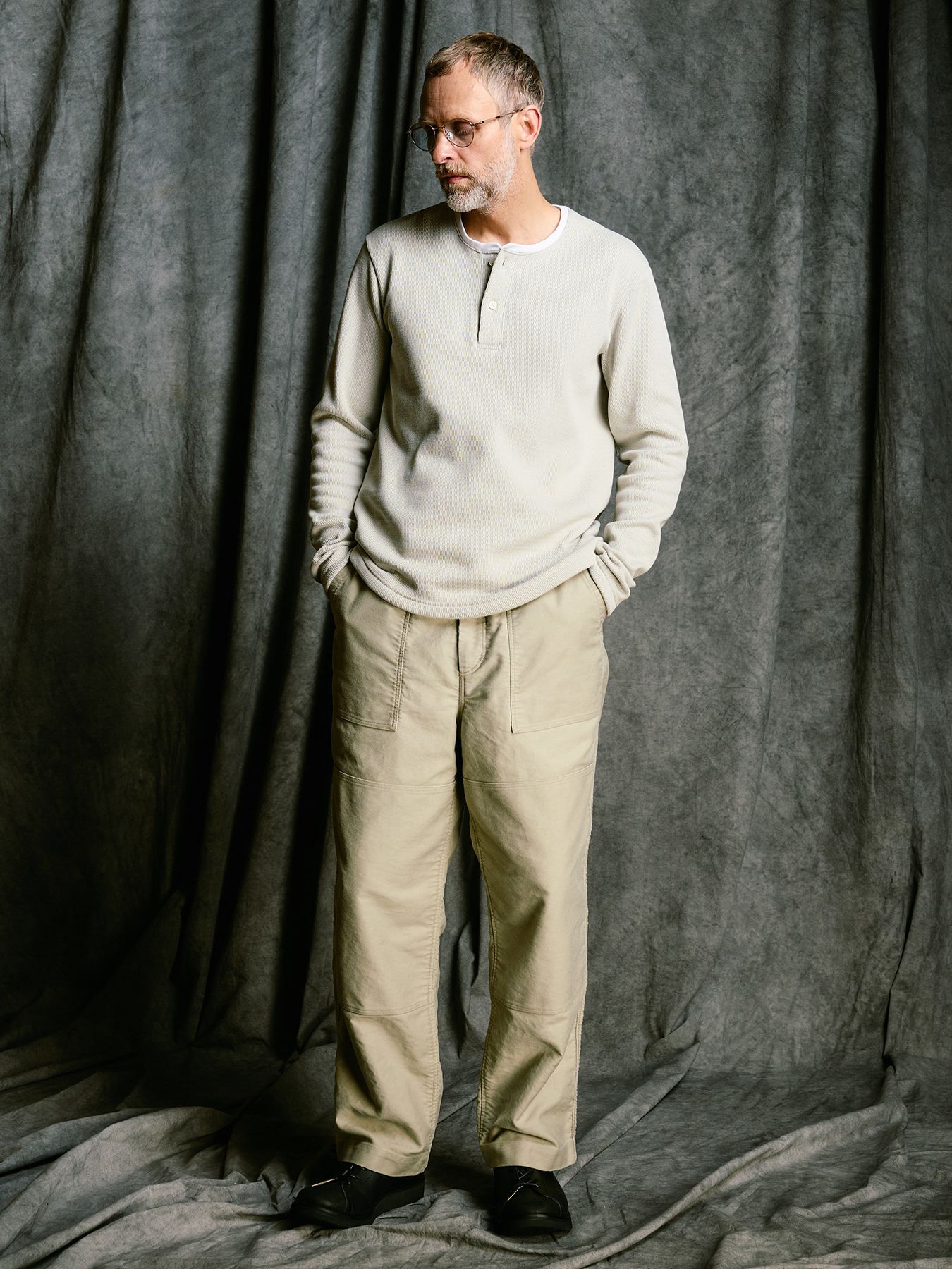 【予約品 4月19日(日) 18時締切】back boa thermal henley L/S / バックボア サーマル ヘンリーネック ロングスリーブ / ライトグレー