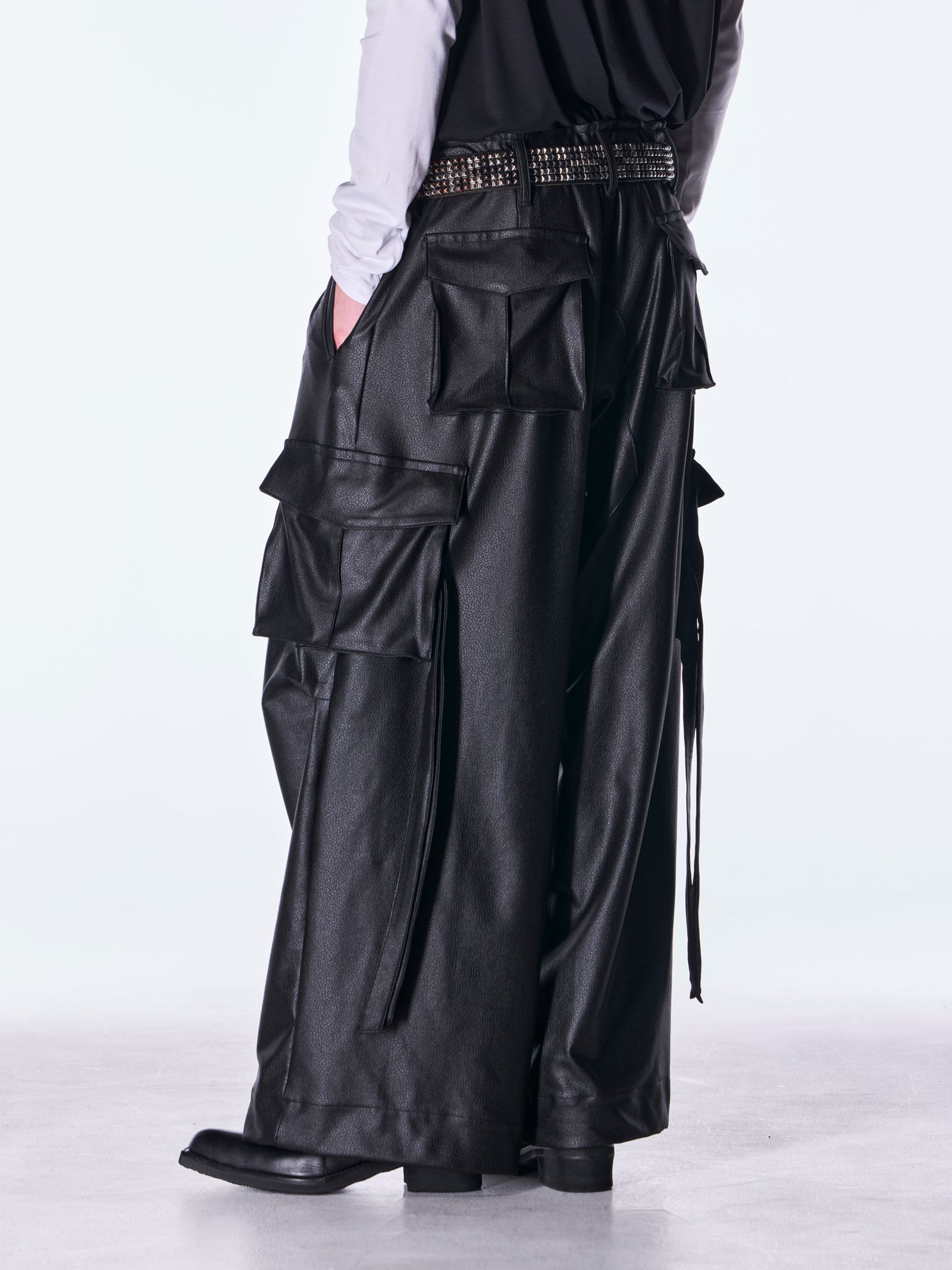 【予約品 6月29日(月) 締切】Emboss Silley Jersey Cargo Pants / サルエル ボンデージパンツ / ブラック