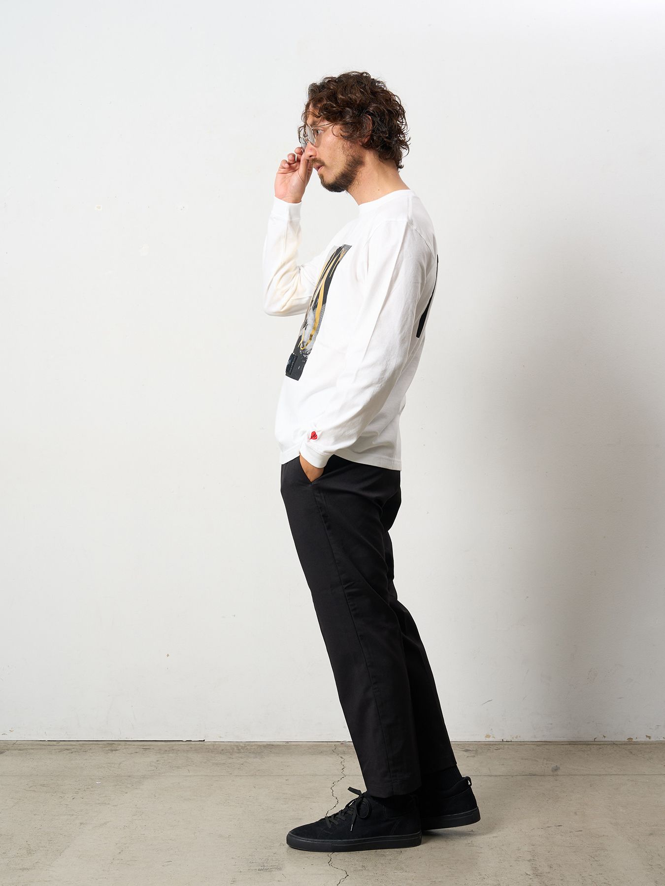 【予約品 5月8日(木) AM10時 締切】 5.6ozコットン天竺 80S QUEEN シークインLS Tシャツ / ホワイト