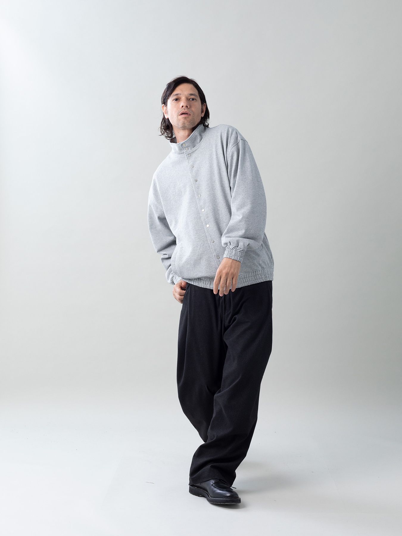 【予約品 5月6日(水) 締切】MOLD-SWEATJACKET / スタンドブルゾン / 杢グレー
