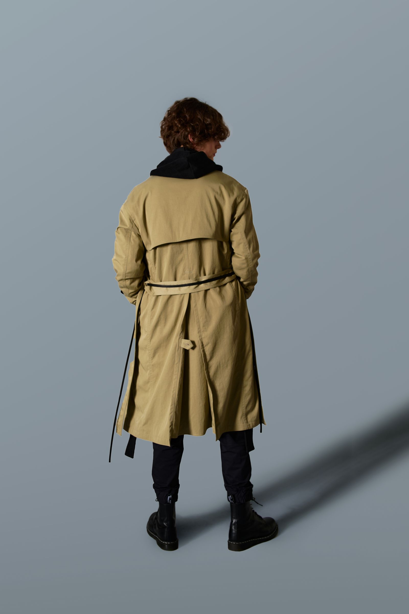 wjk single trench coat シングルトレンチコート Sサイズ ブラック