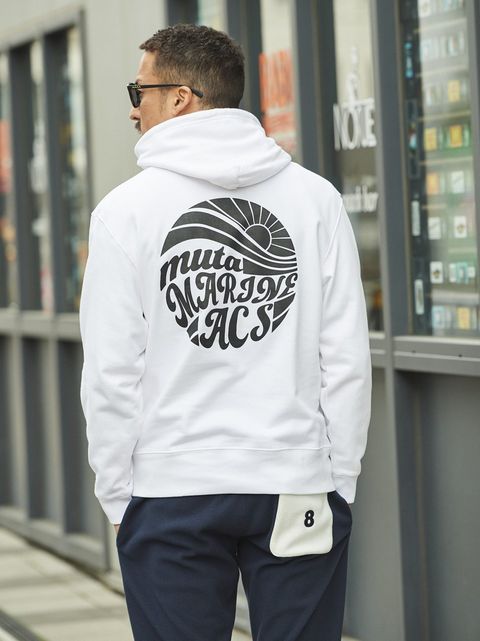 (予約品)  muta ohtadesigh×SToL Hooded Sweatshirt / スウェットパーカー / ホワイト 【Acanthus×muta】 9月上旬頃入荷予定
