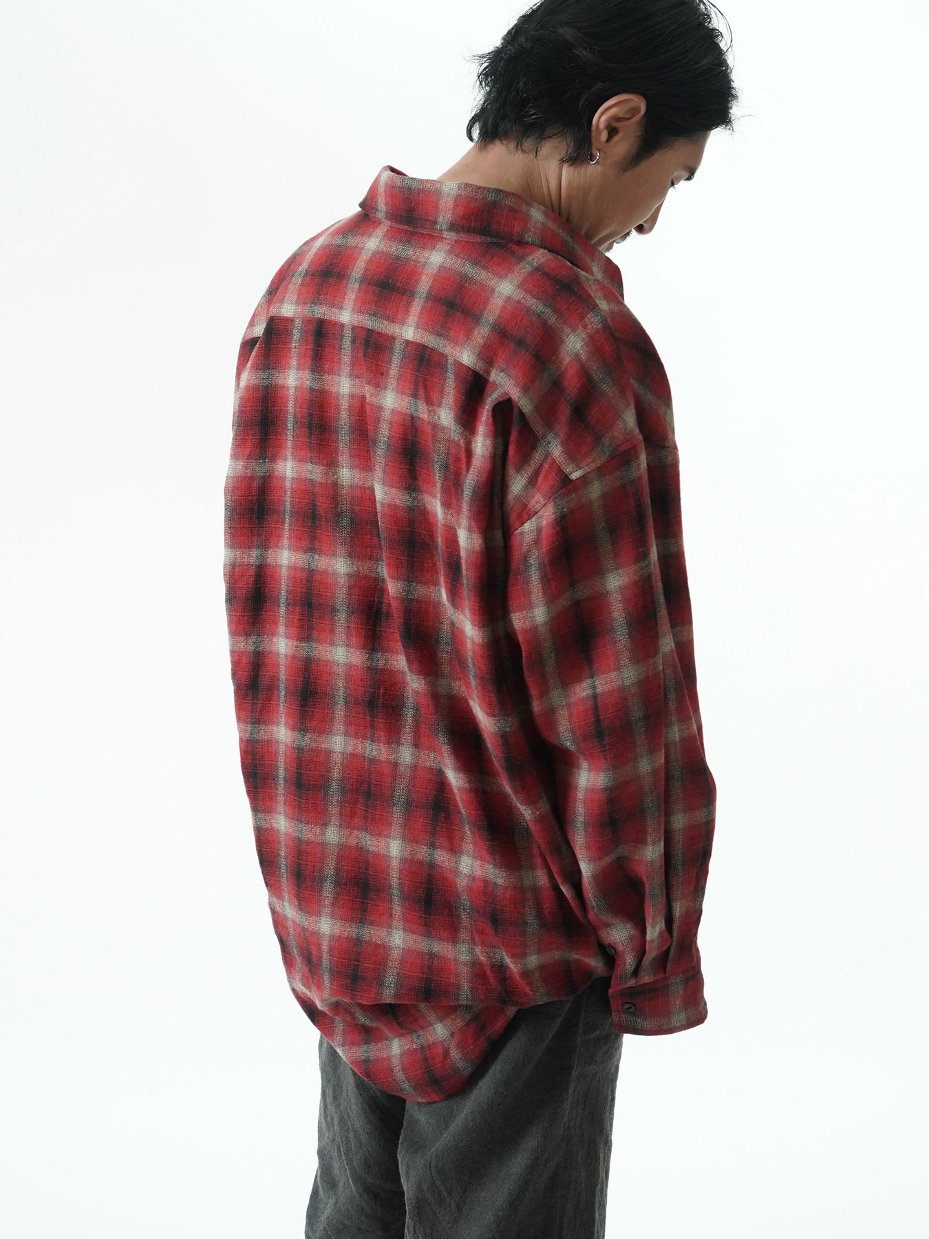 【予約品 5月27日(水) 締切】DOUBLE-SHIRTS / レイヤードシャツ / レッド系