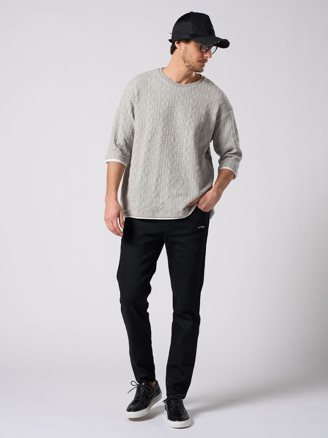 【予約品 1月25日(日) 締切】thin denim easy / シンデニム イージーパンツ / ブラック