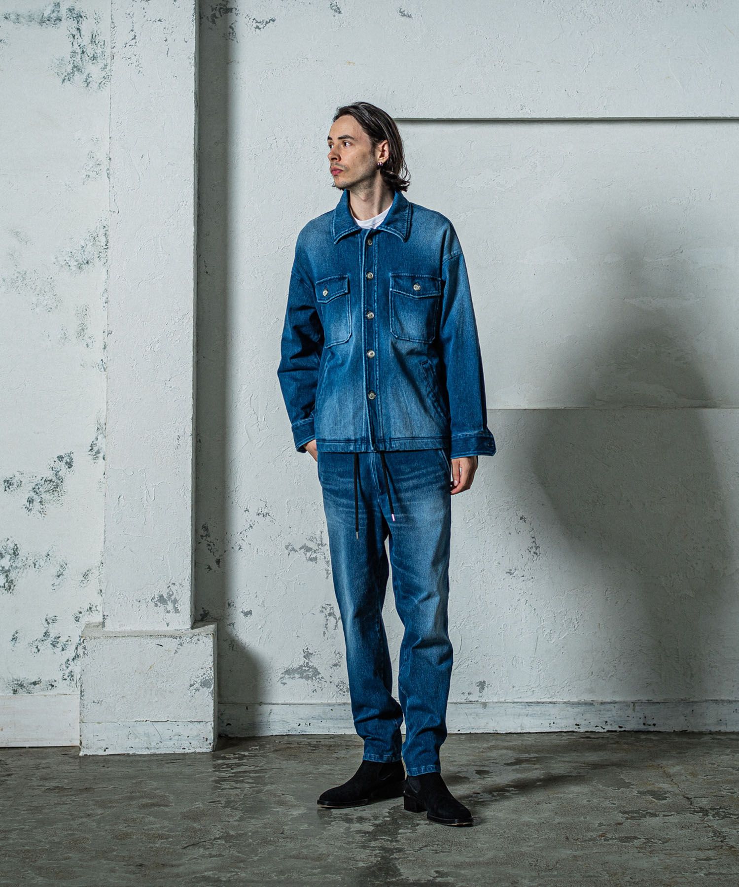 《予約11月17日19時締め》 DENIM JERSEY  OVER CPO ダークインディコ / デニムジャージ /