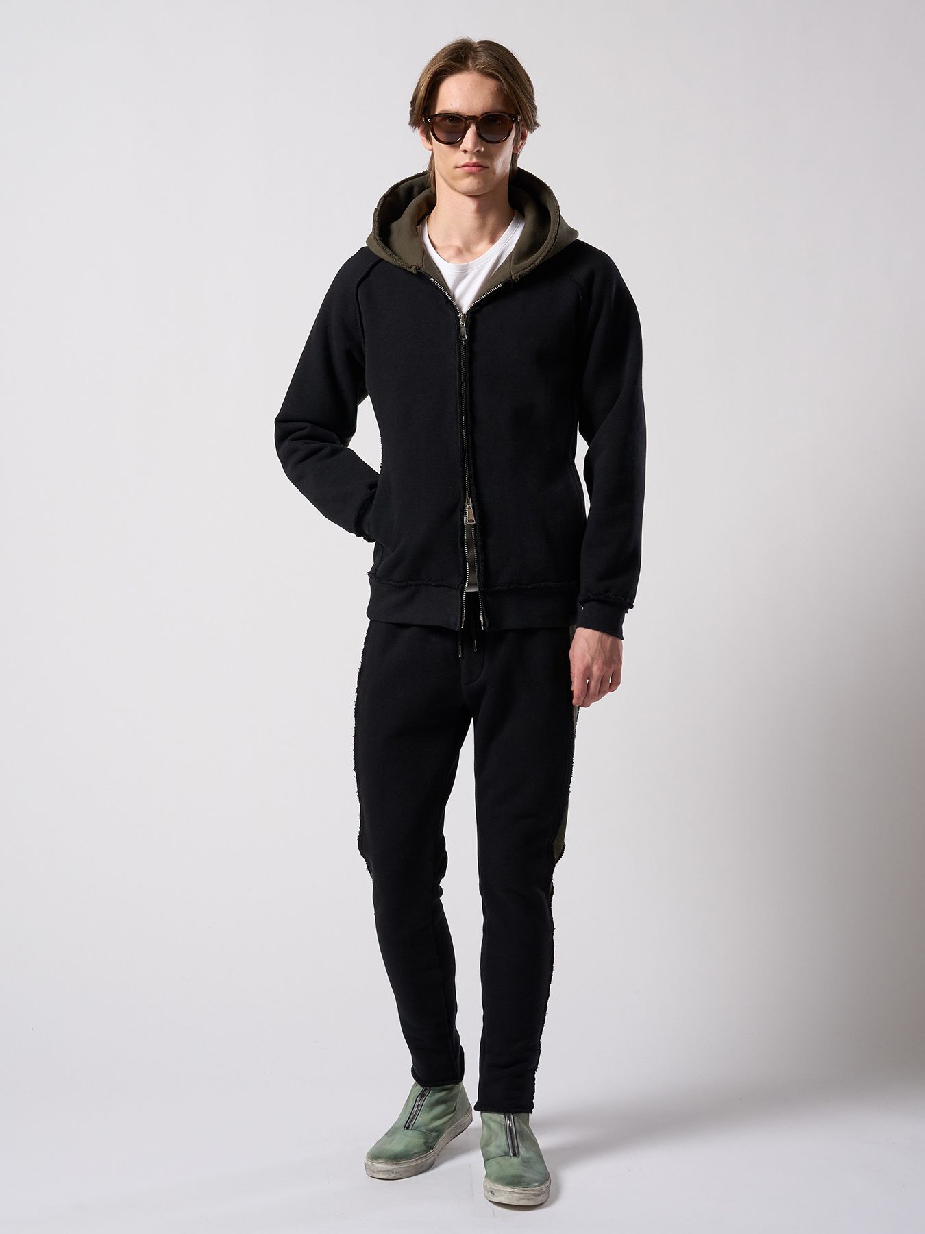 【予約品 4月19日(日) 18時締切】super urake parker / パーカー / ブラック×カーキ